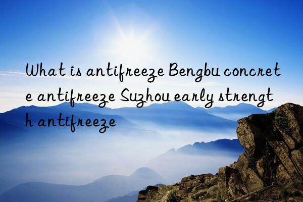 what is antifreeze bengbu concrete antifreeze suzhou early strength antifreeze