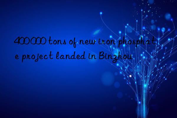 400 000 tons of new iron phosphate project landed in binzhou