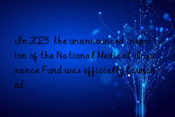 in 2023 the unannounced inspection of the national medical insurance fund was officially launched