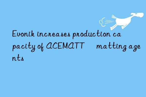  increases production capacity of acematt® matting agents