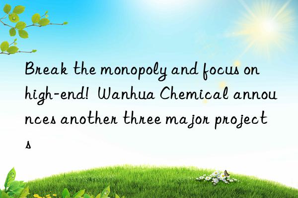 break the monopoly and focus on high-end!   chemical announces another three major projects