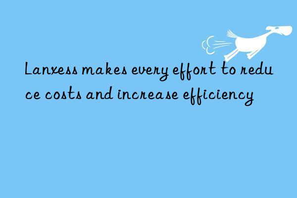 lanxess makes every effort to reduce costs and increase efficiency