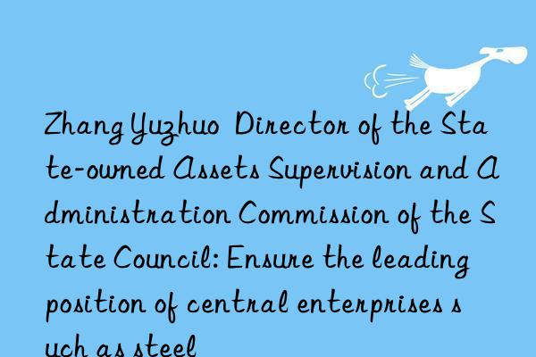 zhang yuzhuo  director of the state-owned assets supervision and administration commission of the state council: ensure the leading position of central enterprises such as steel