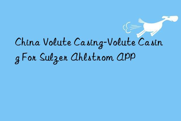 china volute casing-volute casing for sulzer ahlstrom app