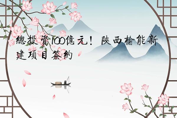 总投资100亿元！陕西榆能新建项目签约