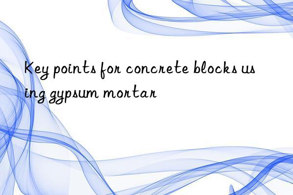 key points for concrete blocks using gypsum mortar