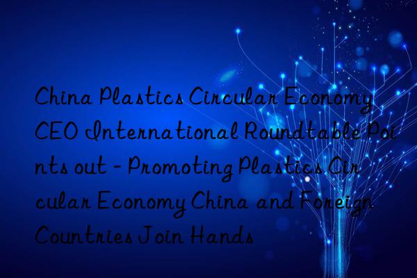 china plastics circular economy ceo international roundtable points out - promoting plastics circular economy china and foreign countries join hands