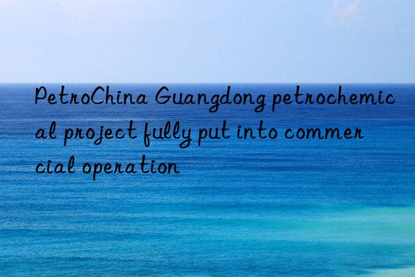 petrochina guangdong petrochemical project fully put into commercial operation