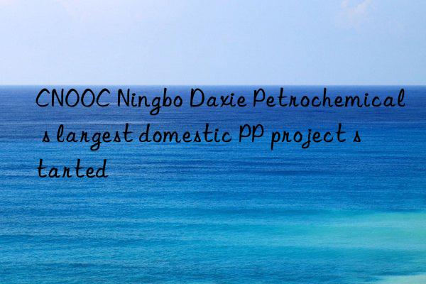cnooc ningbo daxie petrochemical s largest domestic pp project started