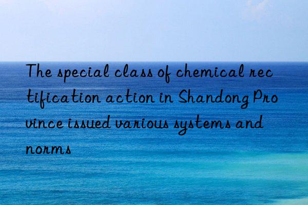 the special class of chemical rectification action in shandong province issued various systems and norms