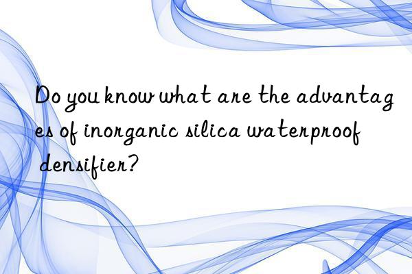 do you know what are the advantages of inorganic silica waterproof densifier?