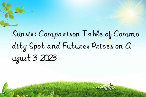 sunsir: comparison table of commodity spot and futures prices on august 3  2023