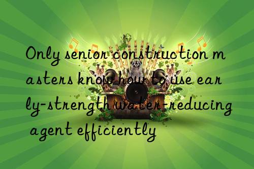 only senior construction masters know how to use early-strength water-reducing agent efficiently