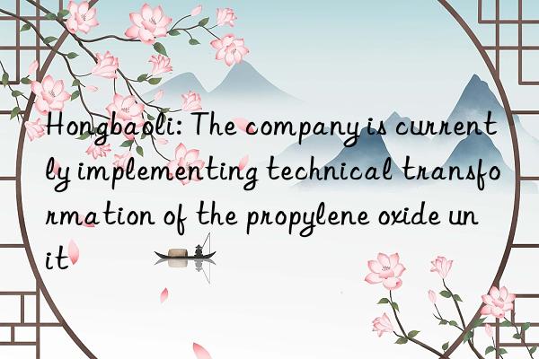hongbaoli: the company is currently implementing technical transformation of the propylene oxide unit