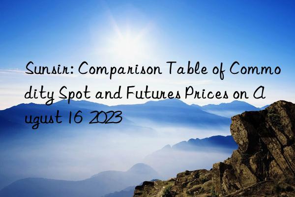 sunsir: comparison table of commodity spot and futures prices on august 16  2023