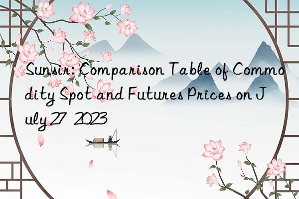 sunsir: comparison table of commodity spot and futures prices on july 27  2023