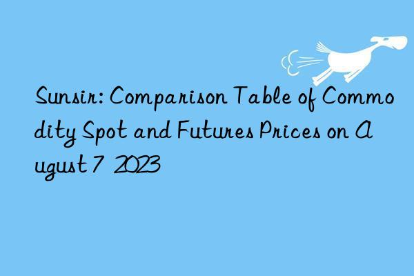 sunsir: comparison table of commodity spot and futures prices on august 7  2023
