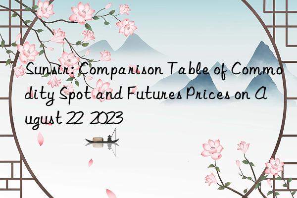 sunsir: comparison table of commodity spot and futures prices on august 22  2023
