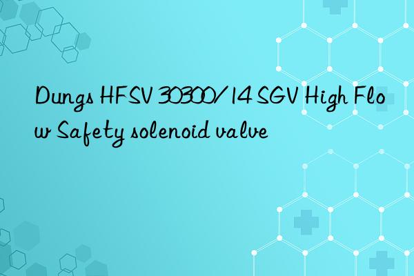 dungs hfsv 30300/14 sgv high flow safety solenoid valve