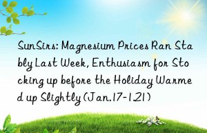 sunsirs: magnesium prices ran stably last week, enthusiasm for stocking up before the holiday warmed up slightly (jan.17-1.21)