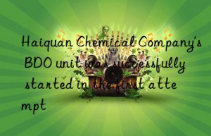 haiquan chemical company’s bdo unit was successfully started in the first attempt