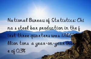 national bureau of statistics: china s steel bar production in the first three quarters was 174.624 million tons  a year-on-year increase of 0.3%