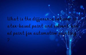 what is the difference between water-based paint and solvent-based paint for automotive painting?