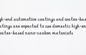 high-end automotive coatings and water-based coatings are expected to use domestic high-end water-based nano-carbon materials