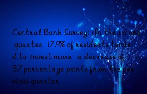 central bank survey: in the second quarter  17.9% of residents tended to  invest more   a decrease of 3.7 percentage points from the previous quarter
