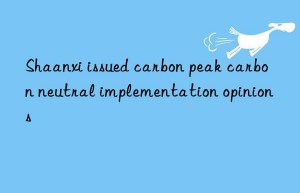 shaanxi issued carbon peak carbon neutral implementation opinions