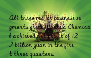 all three major business segments grew.  chemical achieved net profit of 12.7 billion yuan in the first three quarters.
