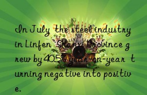 in july  the steel industry in linfen  shanxi province grew by 40.5% year-on-year  turning negative into positive.