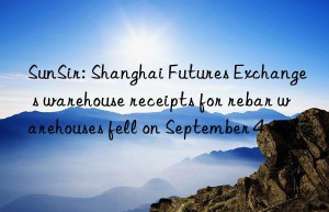 sunsir: shanghai futures exchange s warehouse receipts for rebar warehouses fell on september 4