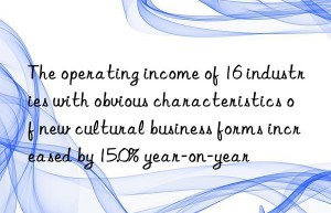 the operating income of 16 industries with obvious characteristics of new cultural business forms increased by 15.0% year-on-year