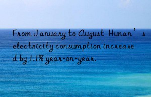 from january to august  hunan’s electricity consumption increased by 1.1% year-on-year.