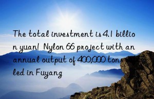 the total investment is 4.1 billion yuan!  nylon 66 project with an annual output of 400,000 tons settled in fuyang