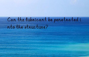 can the lubricant be penetrated into the structure?