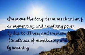 improve the long-term mechanism for preventing and resolving poverty due to illness and improve the timeliness of monitoring and early warning