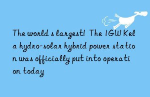 the world s largest!  the 1gw kela hydro-solar hybrid power station was officially put into operation today