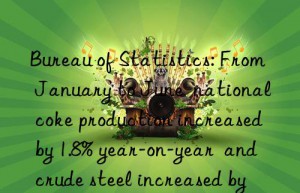 bureau of statistics: from january to june  national coke production increased by 1.8% year-on-year  and crude steel increased by 1.3%