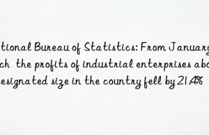 national bureau of statistics: from january to march  the profits of industrial enterprises above designated size in the country fell by 21.4%