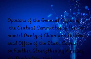 opinions of the general office of the central committee of the communist party of china and the general office of the state council on further strengthening mine safety production work