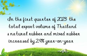 in the first quarter of 2023  the total export volume of thailand s natural rubber and mixed rubber increased by 2.9% year-on-year