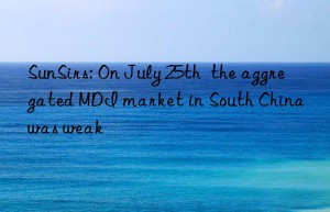sunsirs: on july 25th  the aggregated mdi market in south china was weak
