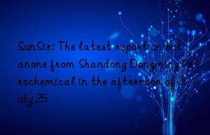 sunsir: the latest report on butanone from shandong dongming petrochemical in the afternoon of july 25