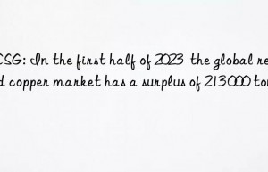 icsg: in the first half of 2023  the global refined copper market has a surplus of 213 000 tons