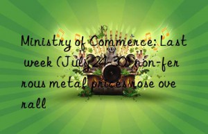 ministry of commerce: last week (july 24-30) non-ferrous metal prices rose overall