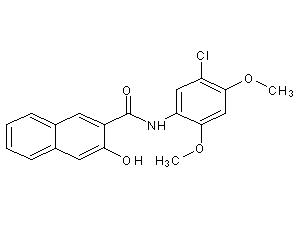n-(5-chloro-2,4-dimethoxyphenyl)-3-hydroxy  -2-naphthylcarboxamide structural formula