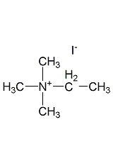 structural formula of ethyltrimethylamine iodide