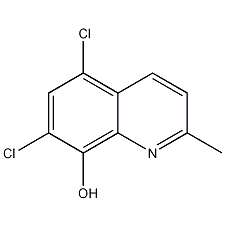 5,7-dichloro-2-methyl-8-hydroxyquinoline structural formula